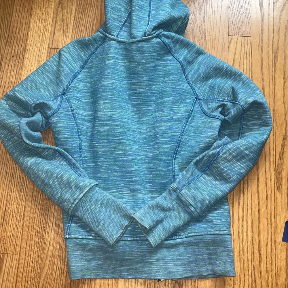 lululemon athletica Blue Teal Space-Dye Scuba Hoodie Size 6 - Picture 4 of 5